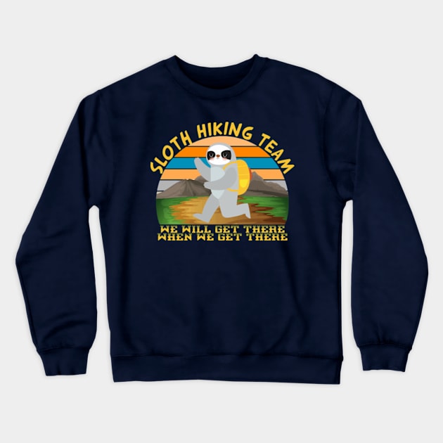 Sloth Hiking Team Crewneck Sweatshirt by Litaru